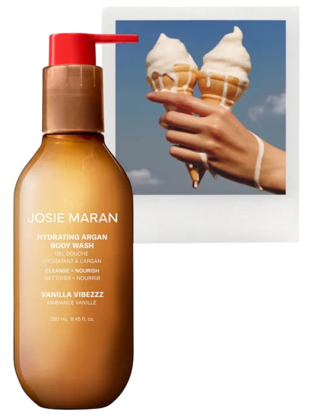 JOSIE MARAN Hydrating Argan Body Wash - Amber & Red Pump